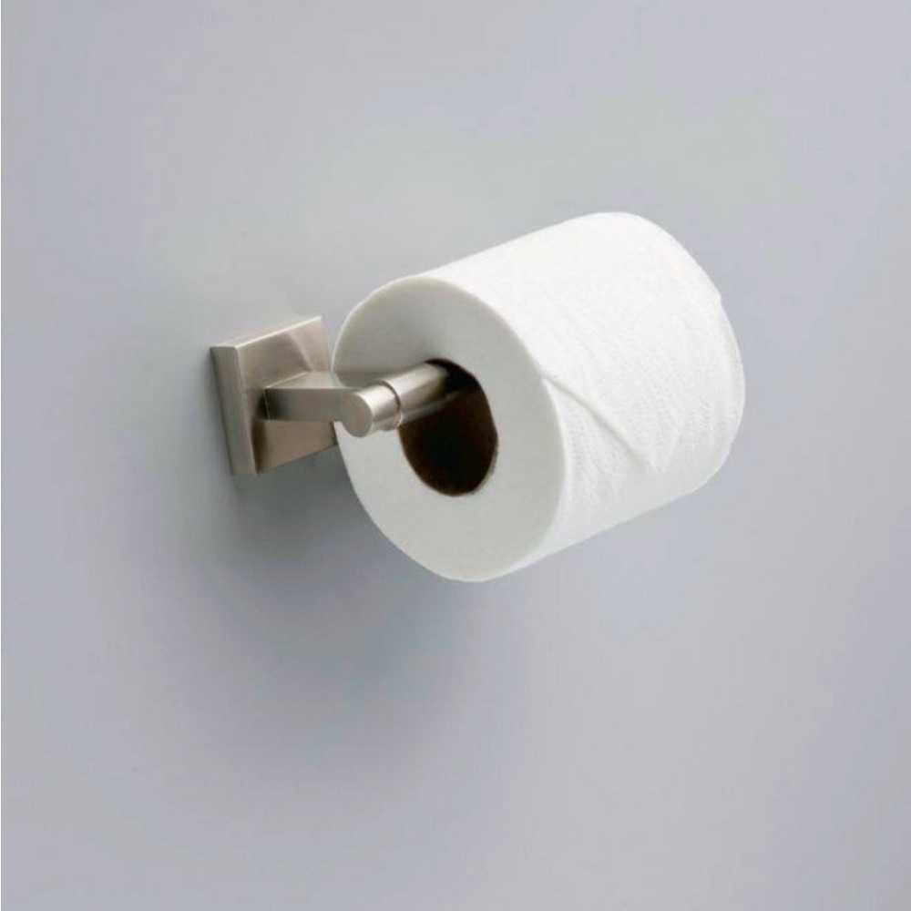 Brushed Nickel Toilet Paper Holder Modern Bath Hardware Accessory